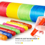 Tempera Paint Sticks Set - 30 Vibrant Colors, Quick Drying, Washable Crayons for Kids and Students