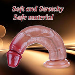 9 Inch Realistic Large Lifelike Women Dildo With Movable Foreskin, 8" Dual-Density Liquid Silicone G-Spot Fat Real Gay Dildo With Suction Cup, Thick Strap-On Dildos Adult Sex Toy For Vaginal Anal Play