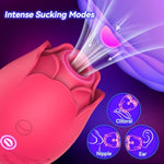 Rose Sex Toys Sucking Vibrator, G Spot Dildo Vibrator For Women With 10 Suctions 10 Flapping Modes, Rose Sex Stimulator Adult Sex Toy, Pink Clit Vibrator