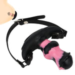 Silicone Dildo Gag With Adjustable Strap Realistic Open Mouth Penis Gags For Restraints Adult Couple Bdsm Sex Toys (L)