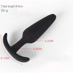 Anal Plug Toy Butt Plug Anal Trainer Set Silicone Anal Beads Plug Kit Trainer Triple Set & 8 Cm, Butt-Plug Black - Erotic Adult Toys (Small)