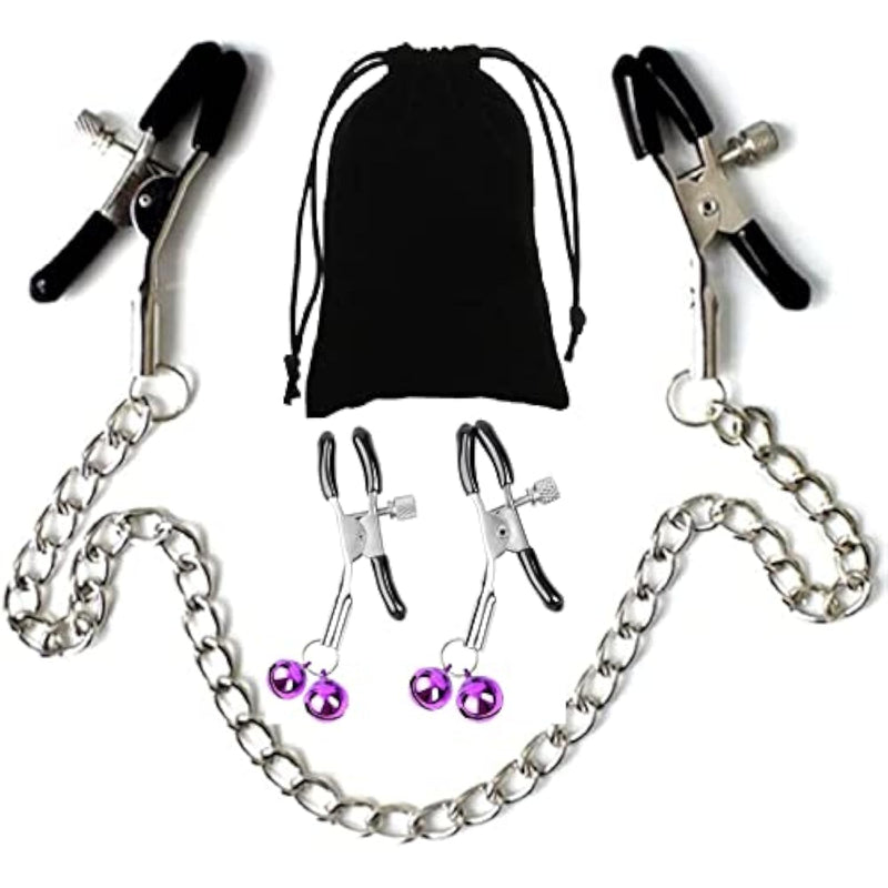 Adjustable Metal Nipple Clamps Non-Piercing Adjustable Metal Nipple Clamps On Nipple Rings Decorative Clip For Clothing Accessories On Nipple Rings Decorative (T)