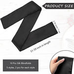 10 Pcs Satin Eye Mask Blindfold, 150 Cm/ 59 Inch Silk Blindfolds Sleeping Face Cover Blindfold Tie for Party Games, Black Rose Red Purple Pink