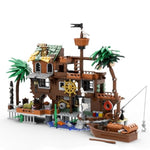 Pirate Dock Ship Building Toys, Pirate Themed City Building Block Set, A Gift Compatible With Lego Sets For Boys & Girl 6-14 & Adults (579Pcs)