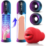 Rose Sex Toys For Men Penis Pumps - Male Masturbator With Automatic Electric Sucking Enlargement- Vibration & Suction Pocket Pussy Stroker With Rose Inner Sleeve, Penis Extender Oral Sex Toys