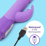 Dream 5 inch Thrusting Rabbit Vibrator for Women, Purple