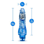 Fantasy Vibe Adult Sex Toy - 8.5 Inch Long Realistic Ipx7 Waterproof Vibrating Dildo - Soft Lifelike G Spot Clitoral Stimulator - Multi Speed - Women Men & Unisex - Clear Blue