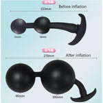 Inflatable Butt Plug Silicone With 2 Steel Balls Anal Balloon Pump With Quick Release Valve Stretch Anal Sex Toys For Beginners And Advanced Users Adult Sex Toys & Games