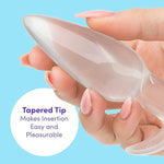 Butt Plug - 4 Inch Anal Plug - Beginner Friendly T-Bar Base With Tapered Tip - Waterproof - Clear