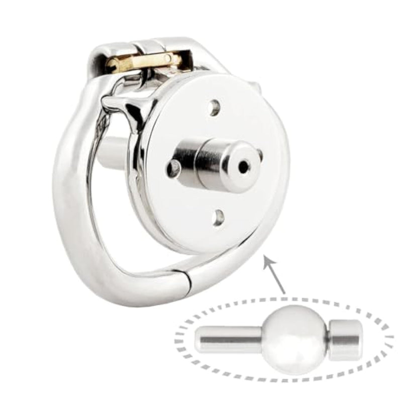 Flat Metal Male Chastity Cock Cage Steel Stainless Virginity Lock Belt With Negative Extreme Catheter Adult Game Sex Toy T1745 45Mm
