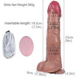 Realistic Prepuce Glans 10 Modes Vibrating 9.1" Long Dildo, Suction Cup G Spot Hands Free Soft Rechargable Dildos,Sex Toy For Women Gay Men Solo Couples For Anal Vagina Pleasure