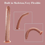 16.9 Inch Extra Super Long Realistic Dildo, Built In Skeleton Flexible Dildo With Strong Suction Cup For Deepest Sex, Silicone Huge Big Anal Dildo Large Giant Penis, Sex Toy For Women Men Gay
