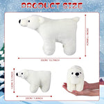 4 Pcs Polar Bear Stuffed Animal Set Large White Animals Stuffed Soft Plush Toy Cuddly Gifts For Winter Birthday Decoration(Polar Bear Style)