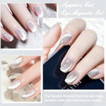 Crystal Wide Cat Eye Nail Gel Polish Sliver 9D Magnetic Gel Nail Polish With Snowlight Sliver Cat Eye Effect With Magnet Stick
