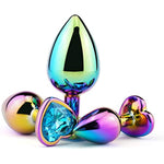 3 Pack Metal Anal Plug Heart Shaped Butt Plug For Beginners Advanced Users Unisex Masturbation(Black/S,M,L)