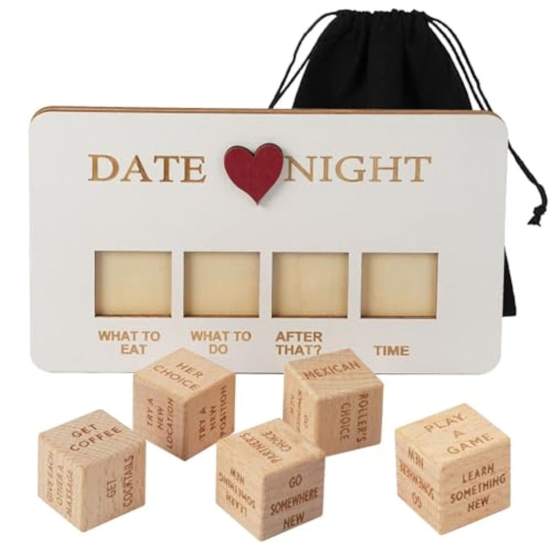 Date Night Dice,Fun Night Dating Decision,Wooden Dating Fun, Love, Food Decision Dice, Date Ideas,Gifts For Boyfriend-Girlfriend