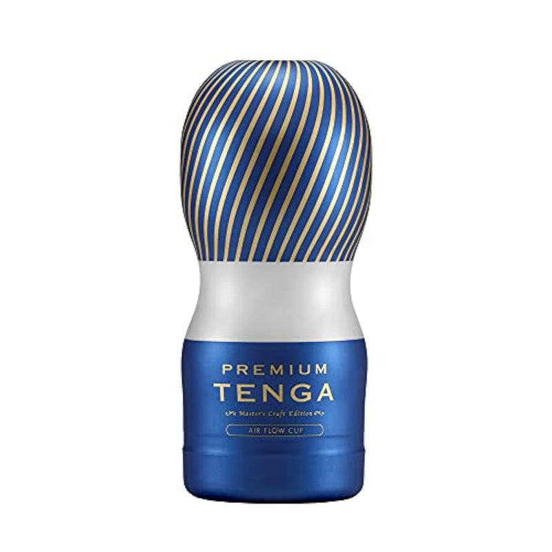 TENGA TOC-205PT Premium Air Flow Pre-Lubricated Male Masturbator Vacuum Cup with Powerful Suction Blue