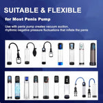 3 Size Silicone Pump Sleeve Male Penis Pump Comfort Ring Accessory Pump Simulated Inverted Model, Realistic Sleeve Replacement Sealing Cap Cylindrical Large Pump Sleeve