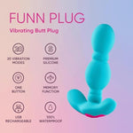 Funn Plug Vibrating Butt Plug - Discreet Adult Sex Toys With 20 Quiet Vibration Modes - 100% Waterproof Anal Plug Prostate Massager For Beginners - Silky-Smooth, Hygienic Silicone Anal Toys