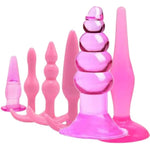 Butt Plugs, 6 Pcs Anal Training Kit Soft Jelly Anal Plug G-Spot Prostate Massager Anus Trainer For Adult Masturbation Sm Beginner Gay Couple Sex Game Play For Men Women Couples(Pink)