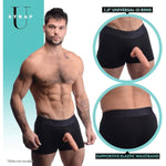 Armor Boxer Harness With O-Ring Made With Breathable Cotton Blend For Men Women. Supportive Elastic Fits Most Strap On Dildos Band Machine Washable. Medium/Large - Black