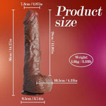 14.1 Inch Massive Dildo Realistic,2.8" Diameter Thick Dildo With Strong Suction Cup,Feels Like Skin Large Bbc Sex Toy For Women Men