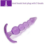 6Pcs Anal Trainer Kit Butt Plugs Beginner Set Silicone Prostate Massager (Purple)