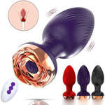 Rose Style Sex Toy Anal Plug Vibrator, Remote Wireless Control Adult Masturbation Anal Plug, Couple Sex Toys (Purple)