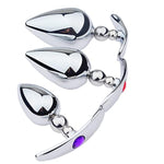 Stainless Steel Anal Plugs with Jewel Base for Male and Female External Use