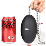 Liquid Silicone Anal Plugs Egg-Shaped Butt Plug With Stainless Steel Pull Chain Prostate Massager Vaginal Stimulation For Women Men Couple (L)