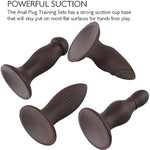 Anal Plug Training Sets?3 Sizes Anal Silicone Dildo With Strong Suction Cup For Men? G-Spot Sex Toys For Women Pleasure Dildo And Anal Play?Prostate Massage Sex Toys For Beginners (S-Brown)