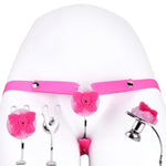 Chastity Devices Lock With Adjustable Belt For Mens Sissy Flat Inverted Chastity Cage Bdsm Slave Bondage Gear & Accessories Adult Sex Toys (Pink Butterfly+Pink Belt)