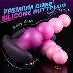 6.3" Large Butt Plug Anal Beads Dildo, Soft Wearable Anal Plug with T-Base