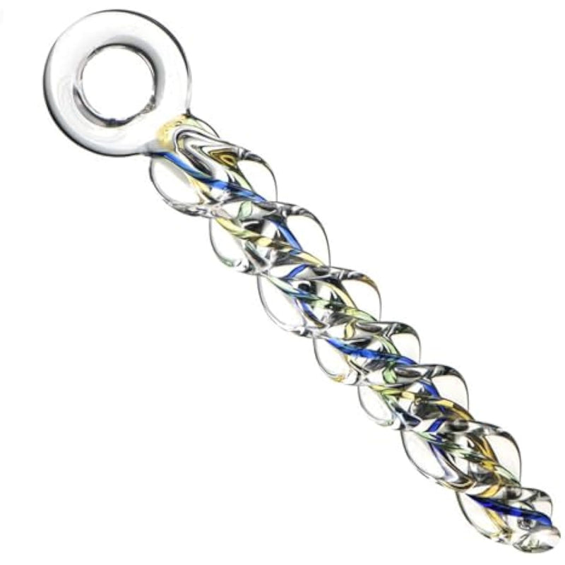 Crystal Glass Threaded Dildos With Realistic Penis Spiral G-Spot Anal Butt Plug,Crystal Screw Thread Silky Dildos Enlarge Anus Fairy Stick Anal Plug G-Spot Vagina Stimulator Training For Men Women