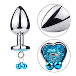 Metal Bell Anal Butt Plug Prostate Trainer Training Plugs Sex Toy with Traction Chain for Couple Women Men Blue
