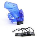 New 3D Design Male Chastity Device Chastity Cage Plastic Model Long Chastity Lock Adult Products (Blue)
