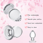 Glass Anal Butt Plug Trainer With Large Base - Crystal Anal Toys G-Spot Stimulation For Men Women Masturbation