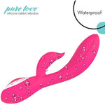 G-Spot Silicone Rabbit Vibrator Pink, Rechargeable Clitoris Stimulator, Water-Resistant And Multi Function, Adult Sex Toy, Dual Stimulation