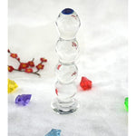 Glass Anal Beads - Crystal G-Spot Massage Dildo Anal Butt Plug Pleasure Wand Sex Toys For Couple Lover (Style 01), Clear