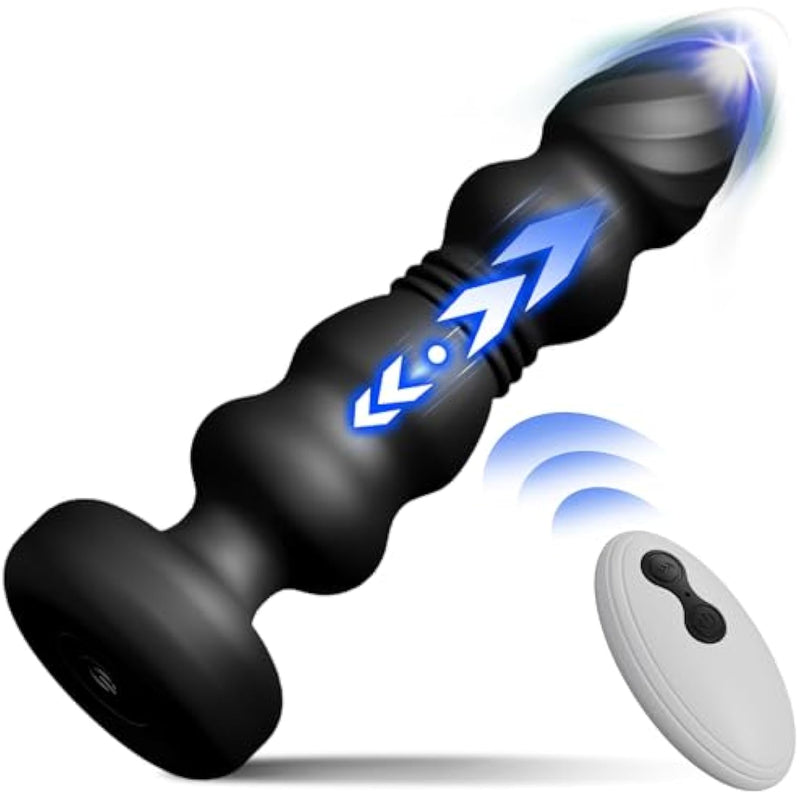Thrusting Butt Plug Anal Vibrator, Prostate Massager For Men, Large Anal Beads Vibrating Buttplug With Remote Control, Anal Dildo Anal Thruster, Gay Sex Toys For Adult Male Female Couples