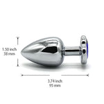 Butt Plugs Metal Anal Sex Toy, Deep Blue Gem Adult Sex Toy (Large)