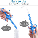 Lubricant Lube Applicator Syringes, Lubricant Tube Shooter With Smooth Rounded Cap For Men, Women & Couples, Reusable, Easy Use & Clean [10Ml Scales] (Blue & Black)