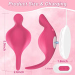 Wearable Panty Vibrator For Women - Adult Toy With Remote Control Of 10 Vibration Modes And Charging Base For Female Couples Rose Red