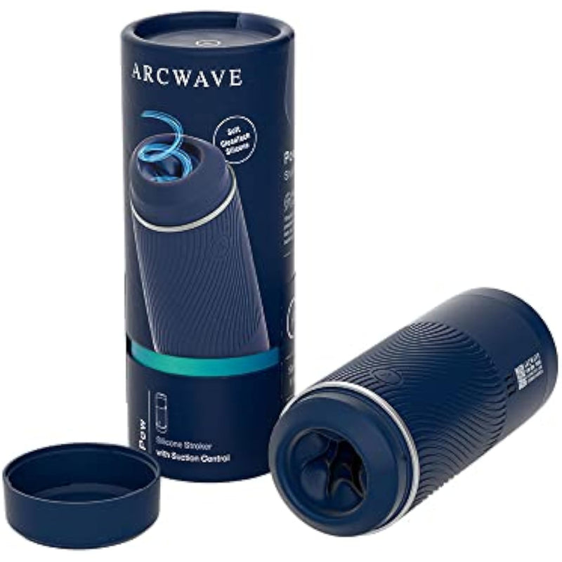 Pow Manual Male Masturbator Adult Sex Toys For Men | Intensity Suction Control Male Stroker | Discreet Pocket Pussy Masturbation Cup | Cleantech Silicone & Waterproof | Gifts For Men | Blue