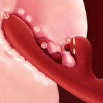 Honeyplaybox Thrusting Vibrator With 10×3 Modes – 10 Wiggling, 10 Vibrating & 10 Tapping | Twin Ball Tech | G Spot Clit Rabbit For Women & Couples (Red)