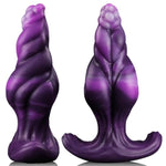6.5" Large Silicone Butt Plug Fantasy Anal Toy, Huge Anal Plug With Knot Design, Wearable Mixed Purple Buttplug For Intense Stimulation, Prostate Massager Training Stretchable Sex Toy For Man Woman