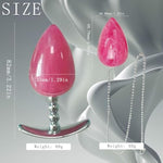 2 Pcs Anal Plug Set Stainless Steel Fetish Bondage Sex Toys Chain Anal Expander With Flared Base For Men Women Prostate Massage (Pink)