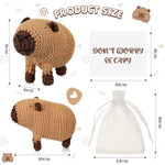 Crochet Capybara Gift Positive Mini Capybara Figures Stuffed Knitting Animal With Encouraging Card Inspirational Gift For Birthday Christmas