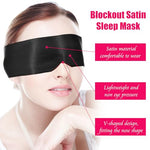 2 Pcs Blindfold and Hand Ties for Bedroom, Blockout Satin Sleep Mask