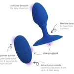 Luxe Vibrating Plug With Remote, 10 Vibration Settings, Made Of Body-Safe Silicone For Comfort, Fully Waterproof, And Rechargeable